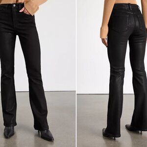 Charley Black Coated High-Rise Bootcut Jeans